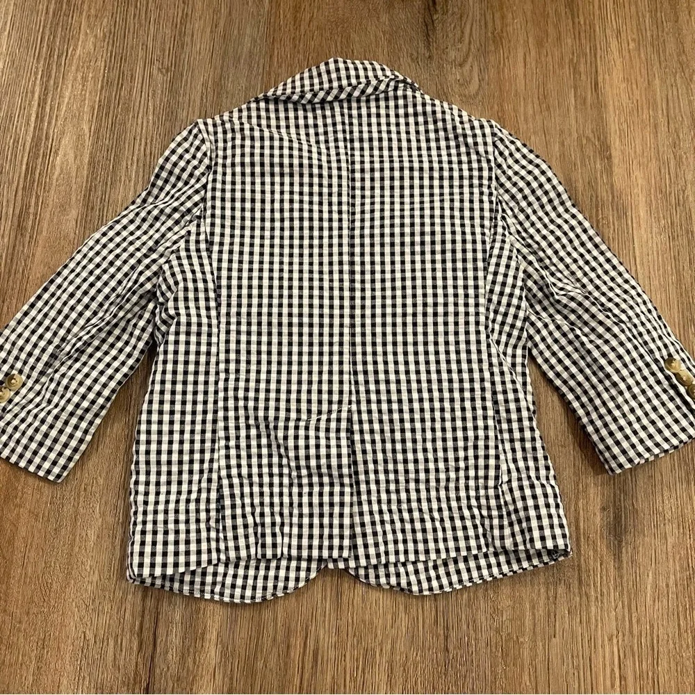Janie And Jack Blazer Baby Boy Sz 12-18 Mo Blue Gingham Jacket Preppy Cotton